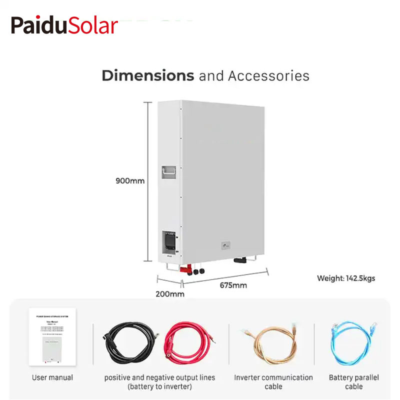 PaiduSolar solarna baterija inverter 48v 200ah snaga 03rwz