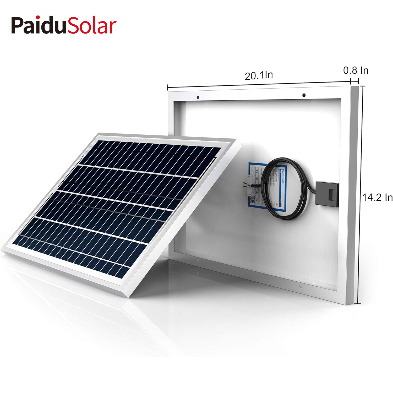 PaduSolar 25W 12V Polycrystalline Solar Panel Para sa Pag-iilaw sa Boat Gate Opener Chicken Coop