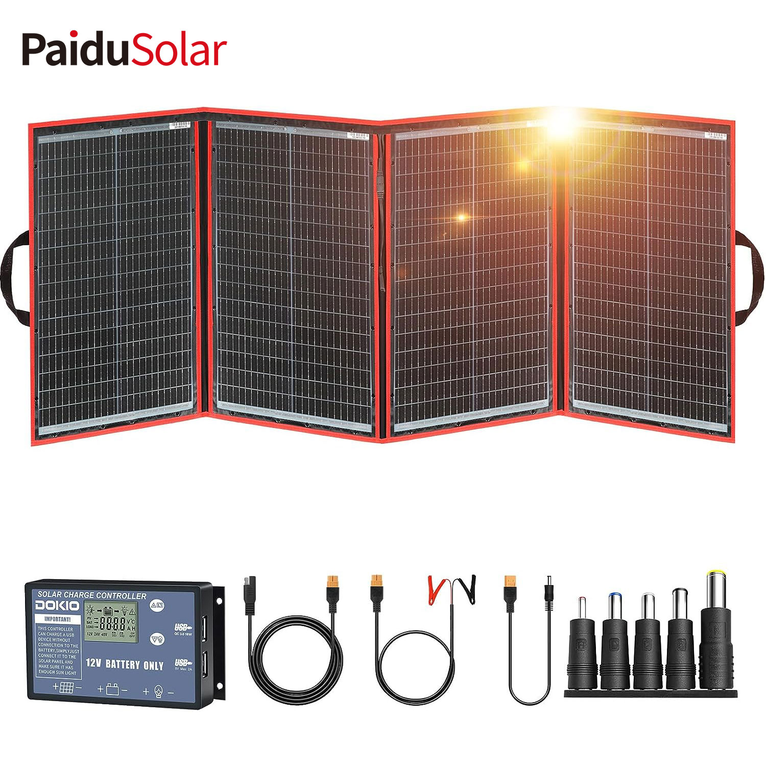 PaiduSolar 220w 18v Bộ bảng điều khiển năng lượng mặt trời có thể gập lại di động dành cho Rv Cắm trại Trailer Nguồn điện khẩn cấp