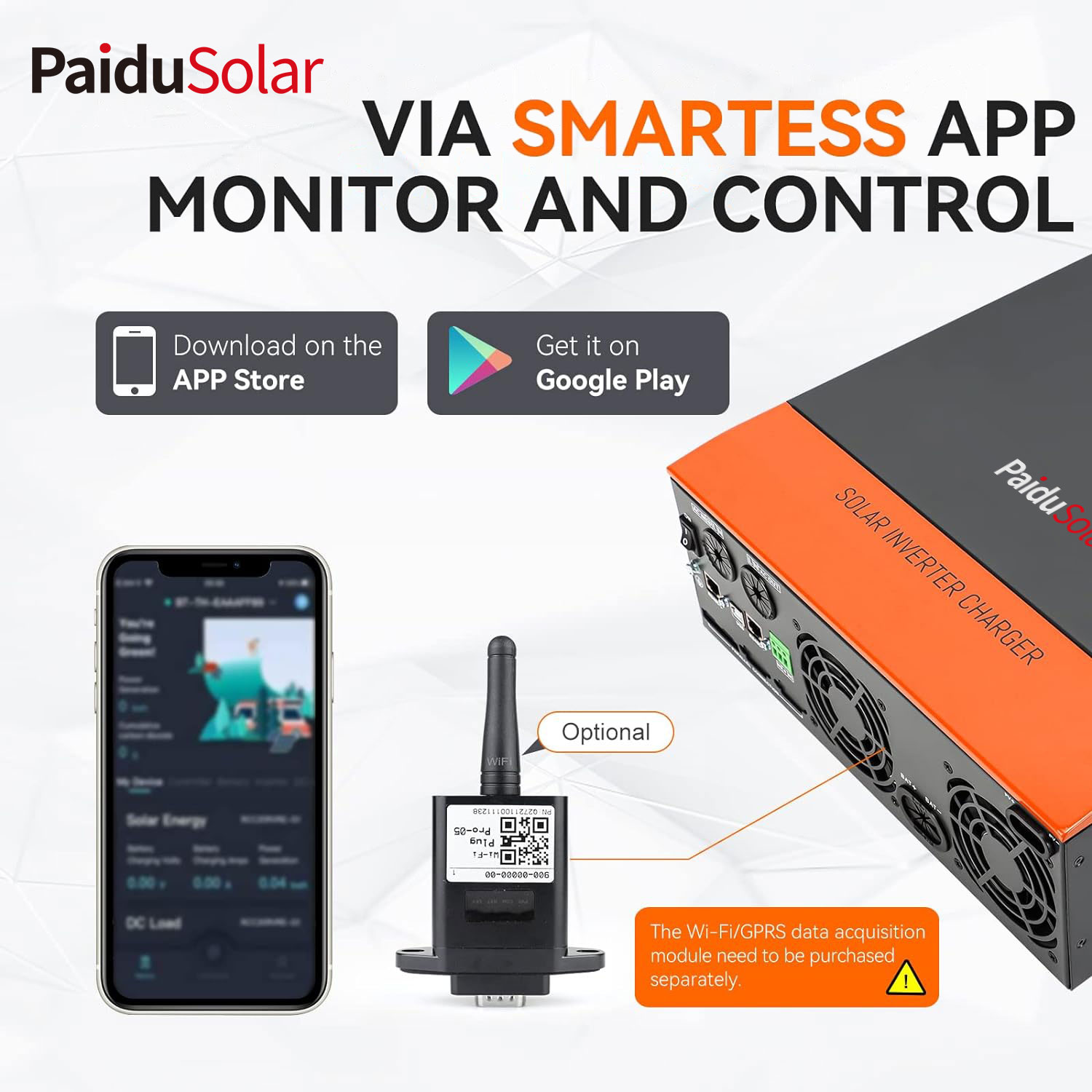 PaiduSolar 5000W Solar Inverter 48V 110V Off-Grid 5KW Power Inverter