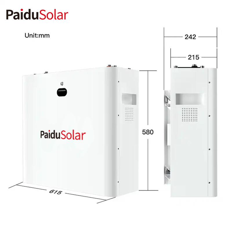 PaiduSolar LiFePO4 Lithium battery Wall Mounted 48v 200ah 10kwh Home Power Storage Solar Energy S...