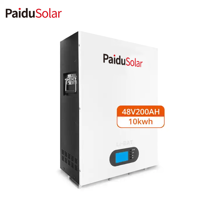 PaiduSolar 48V LiFePO4 Power Wall Mount 200ah 10kwh Pin năng lượng mặt trời Hệ thống lưu trữ năng lượng gia đình
