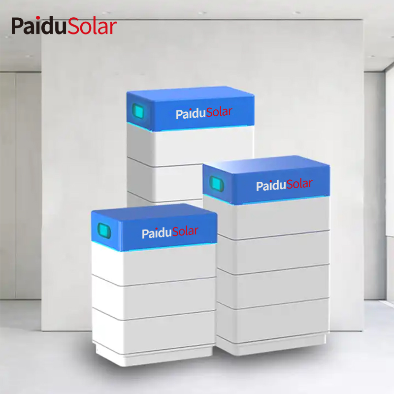 PaiduSolar Stacked Home ระบบจัดเก็บพลังงานแสงอาทิตย์ 10KWh 20KWh 51.2V 200Ah แบตเตอรี่ LiFePO4 แบตเตอรี่