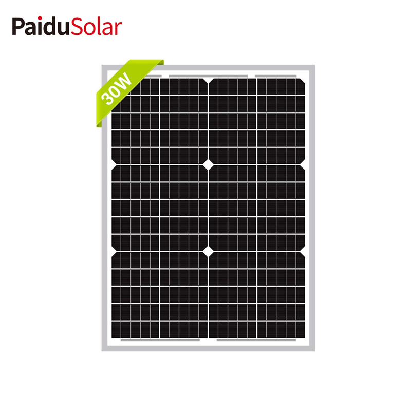 PaiduSolar-Panel Solar monocristalino de 30W y 24V, módulo fotovoltaico para abridor de puerta de remolque, barco, RV