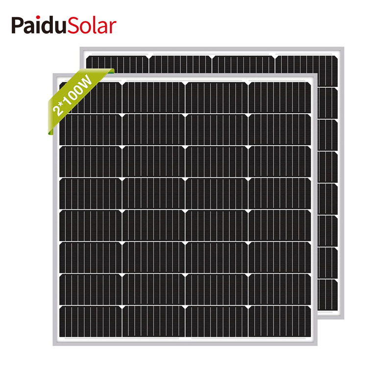 PaiduSolar 100 W 12 V monokristallines Solarmodul, kompaktes Design-Modul für Wohnmobil, Marine, Boot