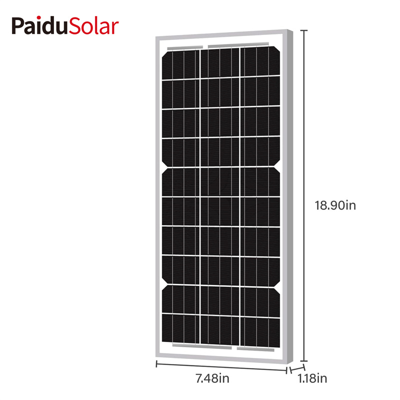 PaiduSolar 15W 12V Solar Panel Mono Solar Module For Battery Charging Security Camera Automatic G...