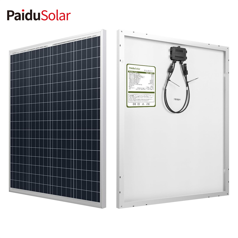 PaiduSolar 100W Polycrystalline 12V Solar Panel Module PV Power For Battery Charging Boat Caravan RV