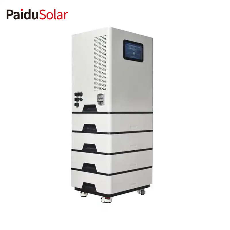 PaiduSolar 20kWh 25kWh 30kWh 35kWh מהפך היברידי הכל באחד ביתי אחסון מוערמים סוללת ליתיום