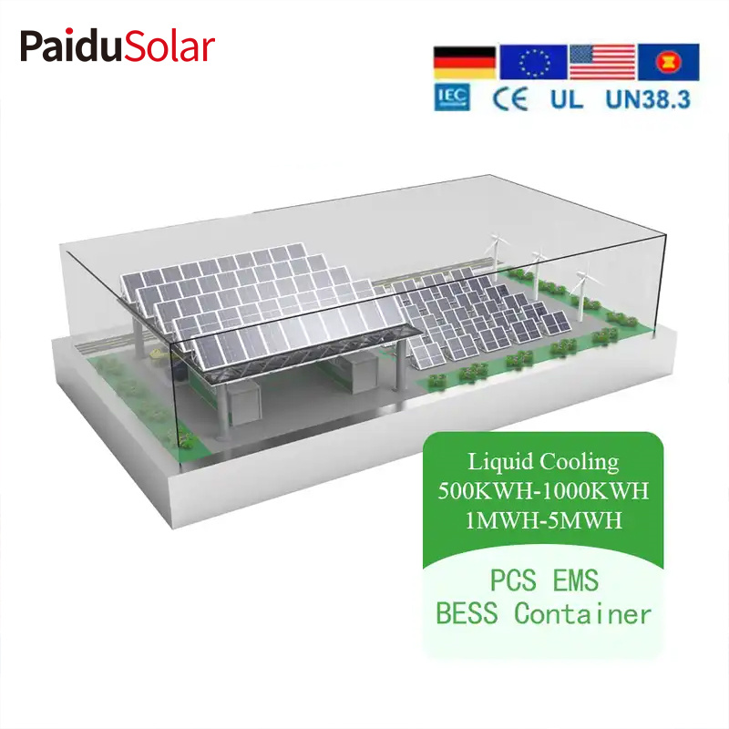 PaiduSolar אחסון אנרגיה תעשייתי ומסחרי 5kWh 10kWh 15kWh 20kWh מיכל אחסון אנרגיה