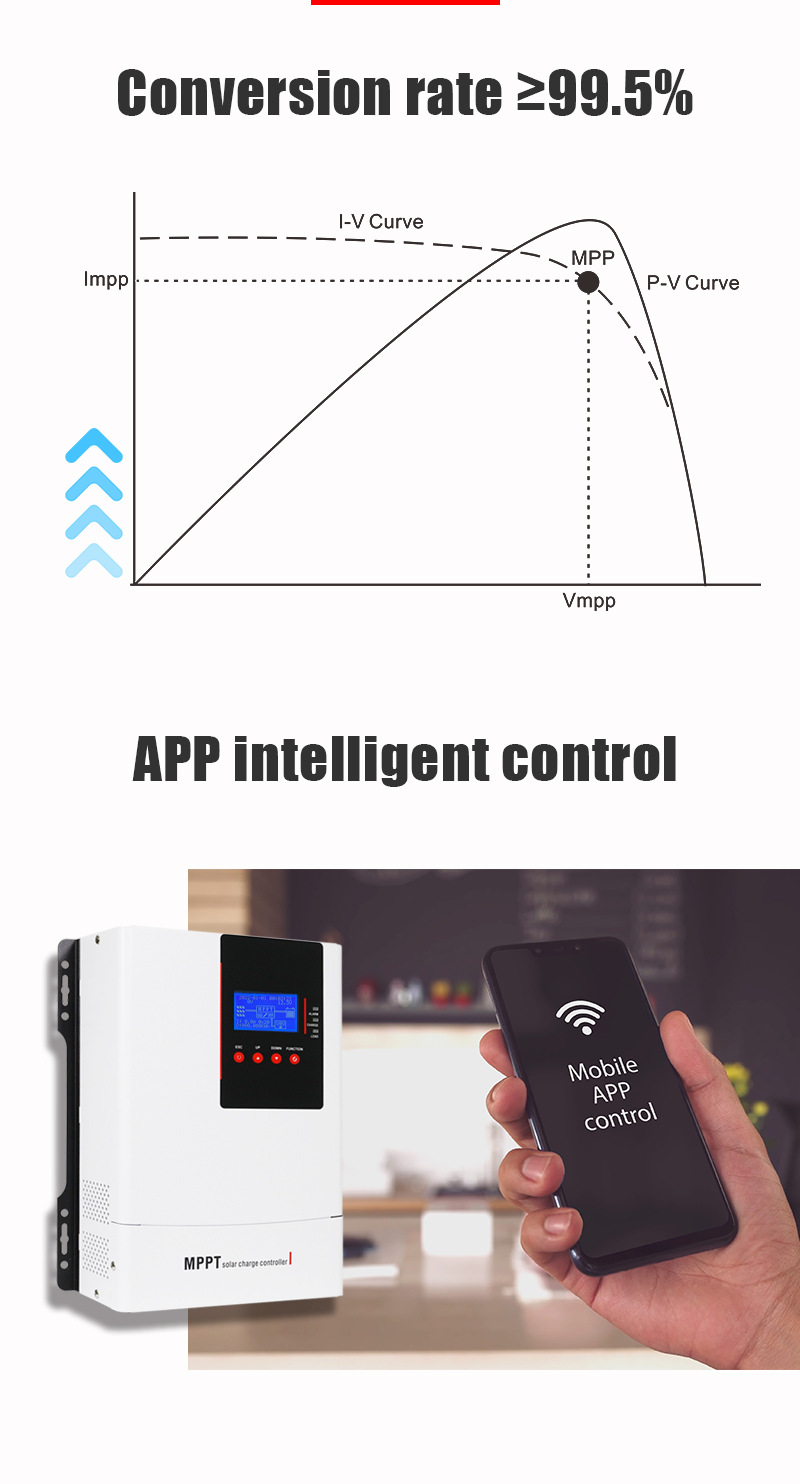 High power 30A 40A 50A 60A 80A 100A MPPT Solar Charge Controller