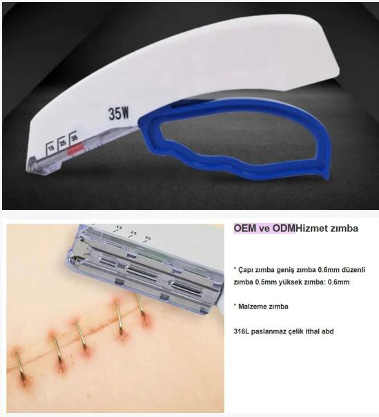 Principle of disposable surgical skin stapler