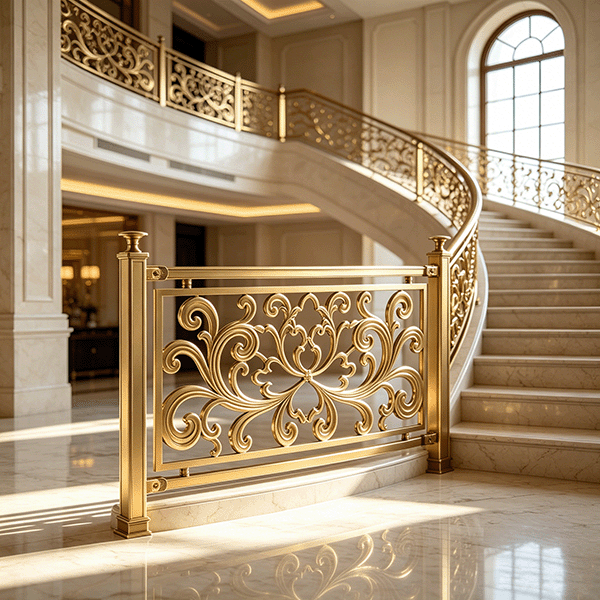 Luxury metal patterned staircase guardrail