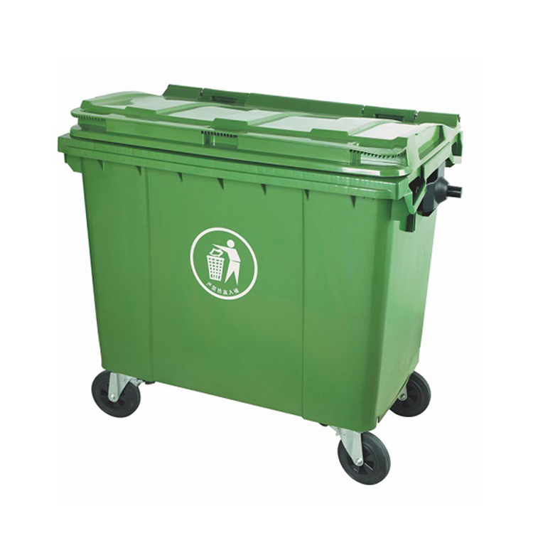 660L Plastic Dustbin Wheelie Trash Can