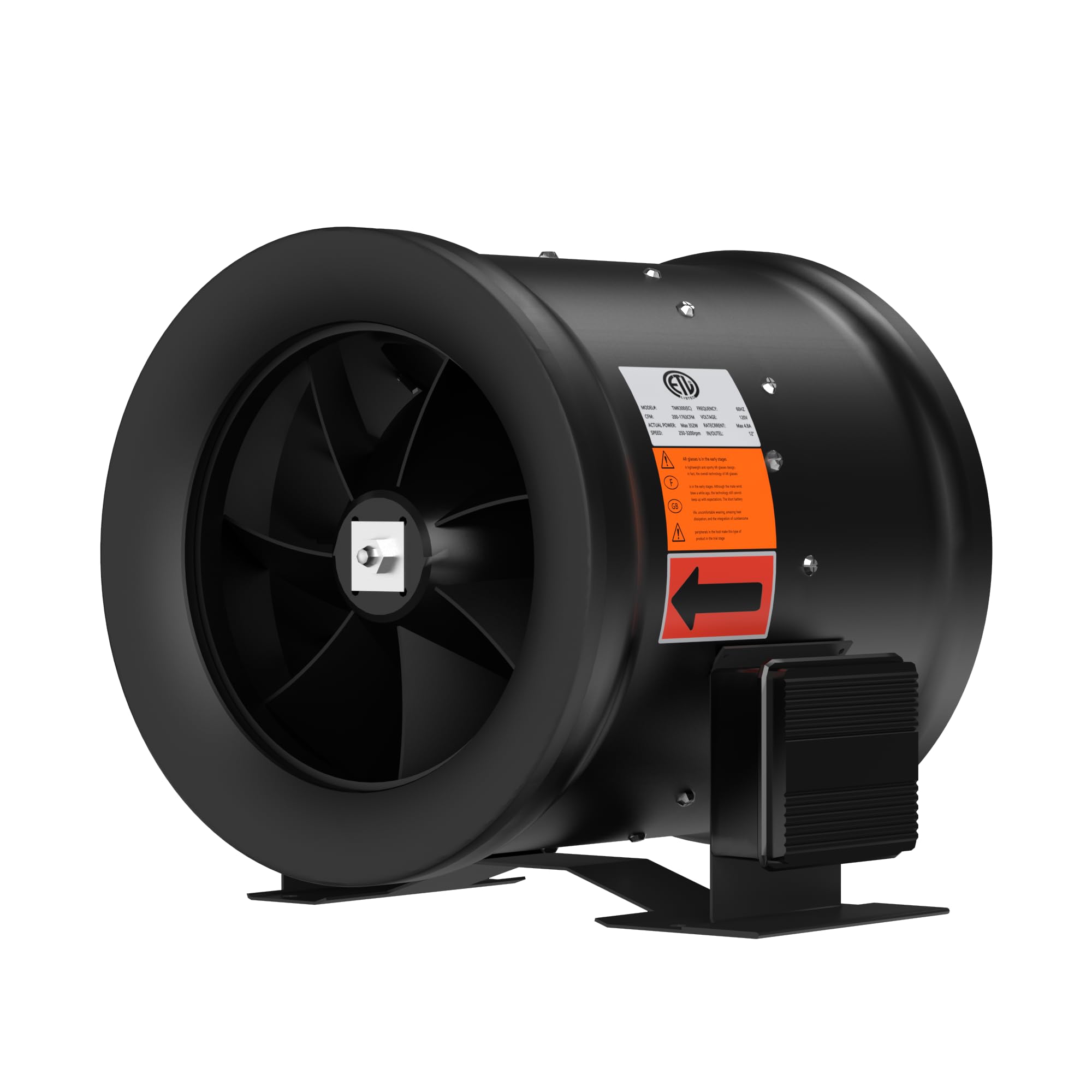 4/6/8/10/12 Inch EC Inline Duct Fan with Speed Controller
