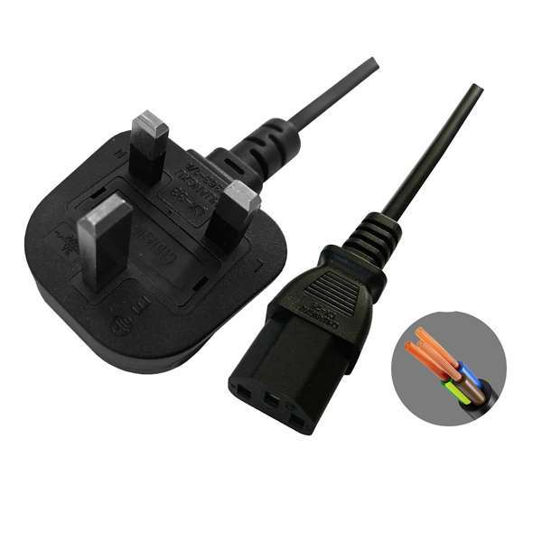UK 3Pin plug to C14 plug AC cable
