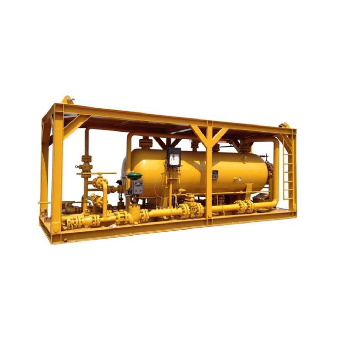 Three phase separator of oil and gas well