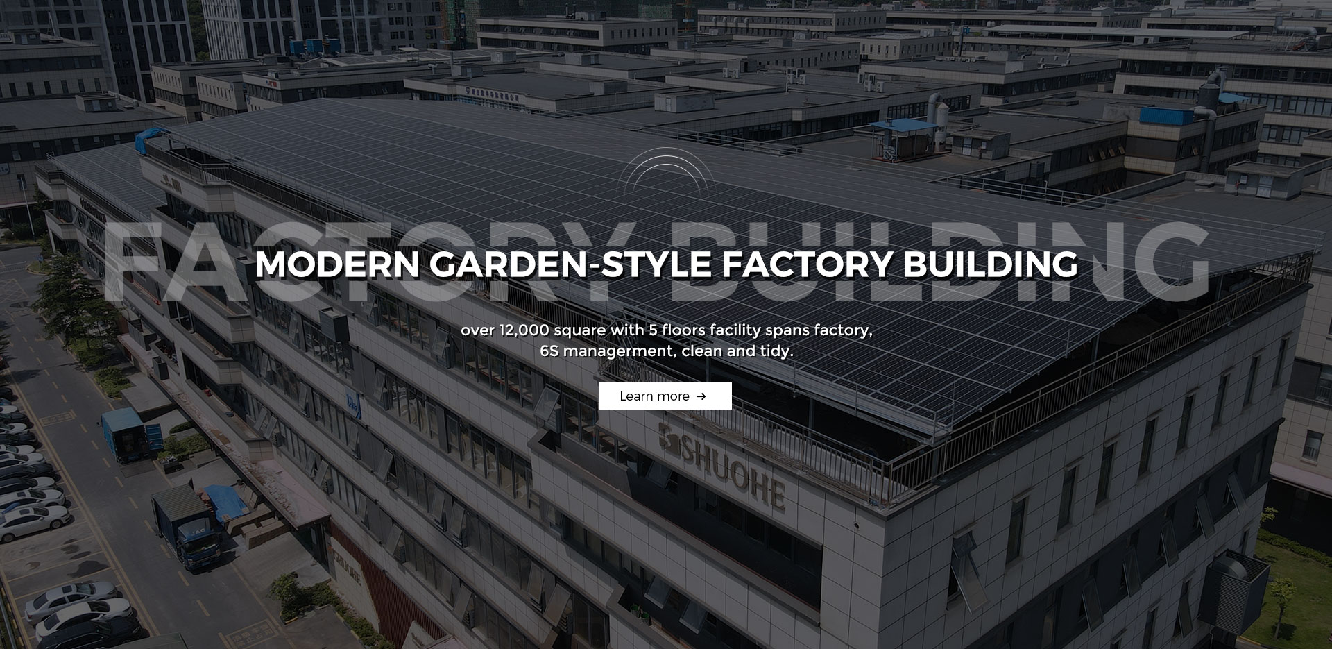 Modern garden-style factory building