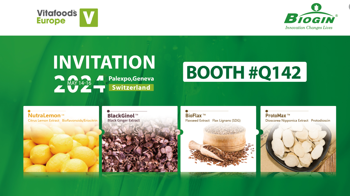 [Invitation] Biogin at Vitafoods Europe 2024 – Visit us at Stand Q142!