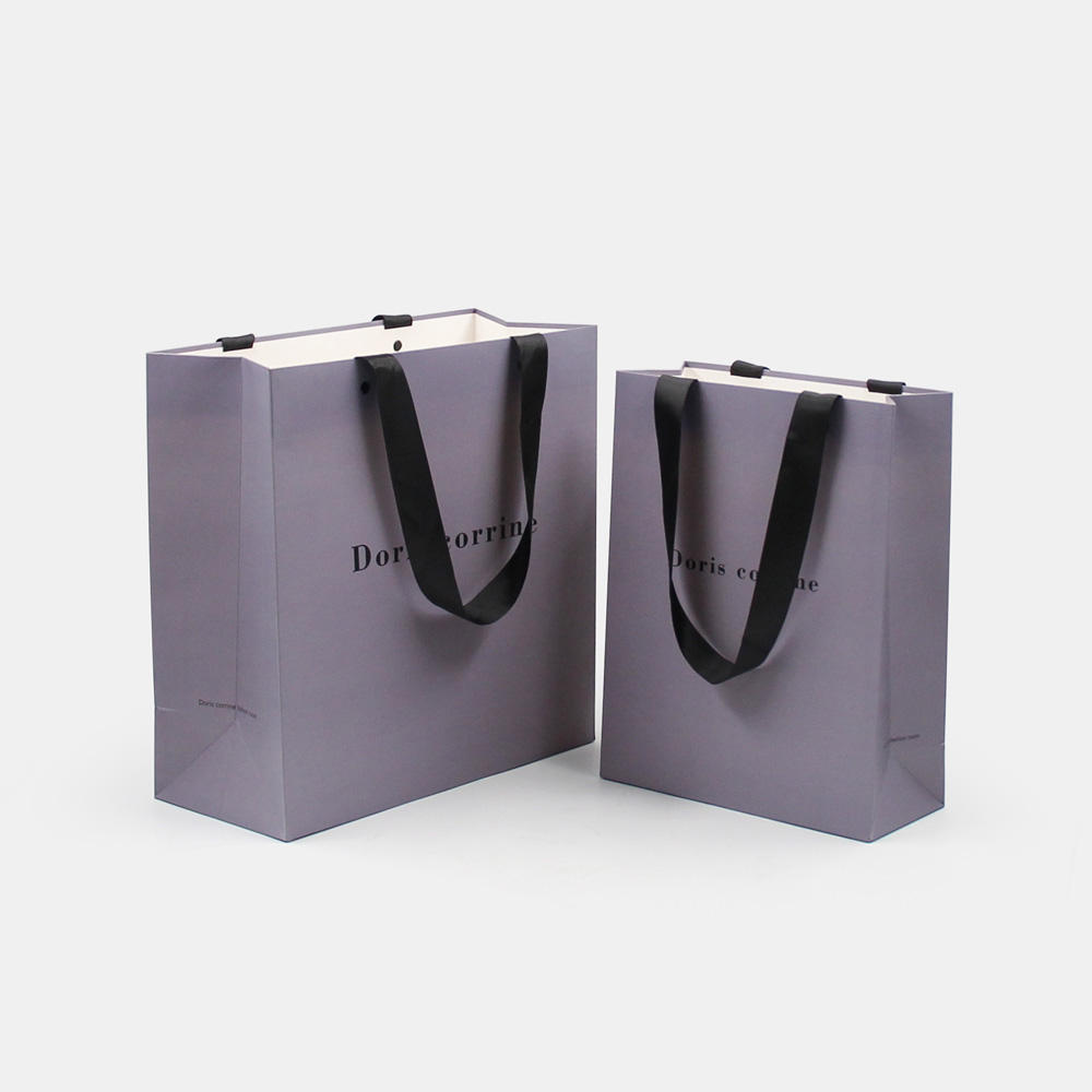 Retail Shopping Paper Bag with Ribbon Handle