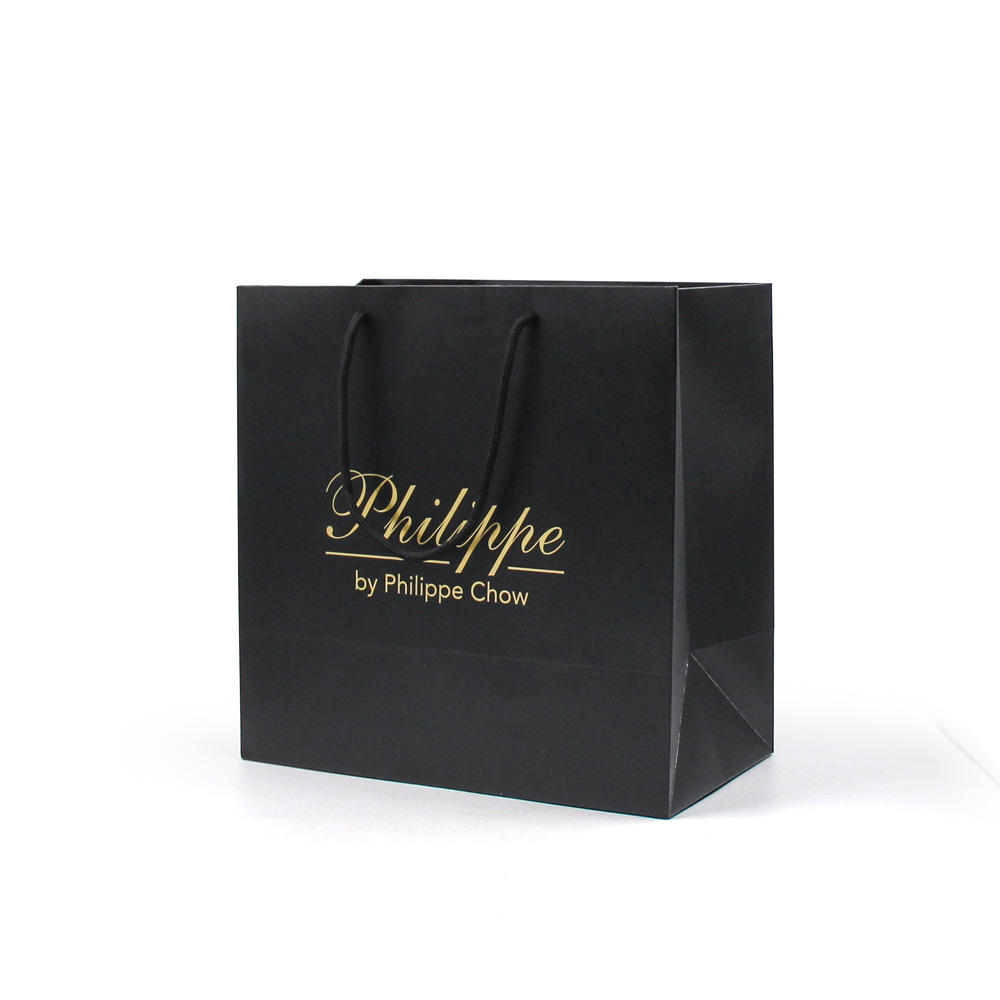 Black Cardboard Paper Bag with Customized Logo