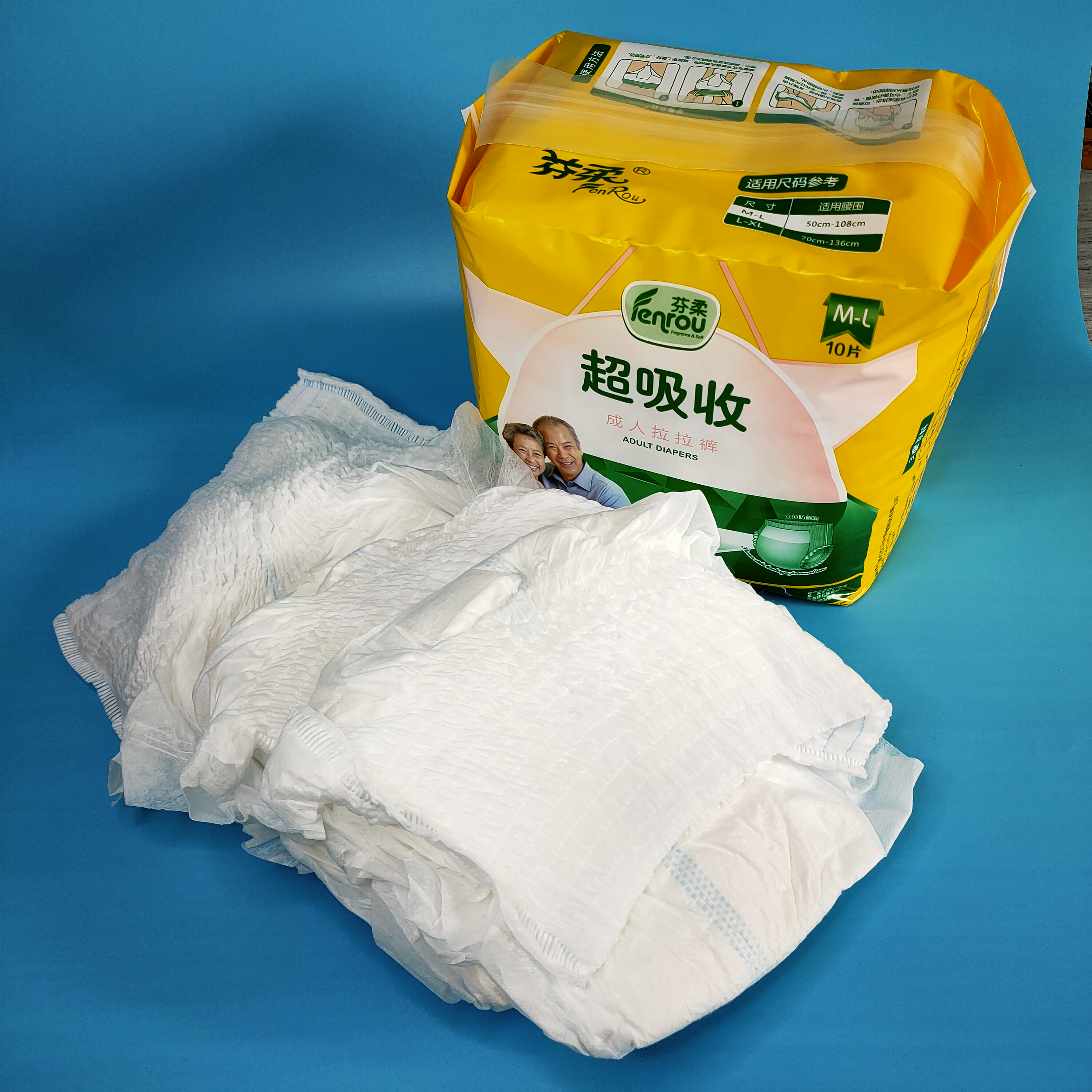 Pannolini per pannolini per adulti usa e getta per incontinenza super assorbenti prodotti in fabbrica in Cina