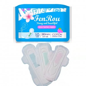 Fenrou high quality firotina germ Lady Sanitary Pad Disposable Cotton Sanitary Napkin Manufacturer
