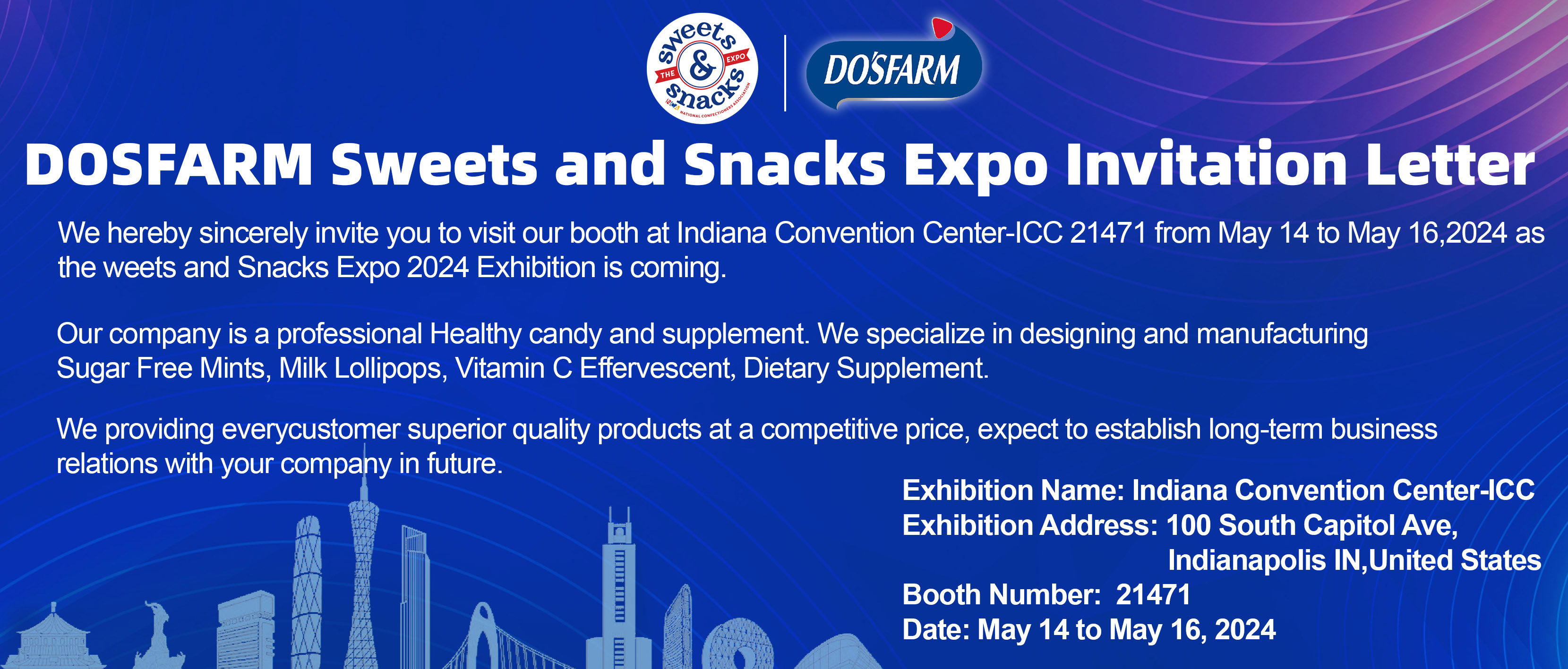 DOSFARM Sweets and Snacks Expo 2024 Exhibition Invitation Letter