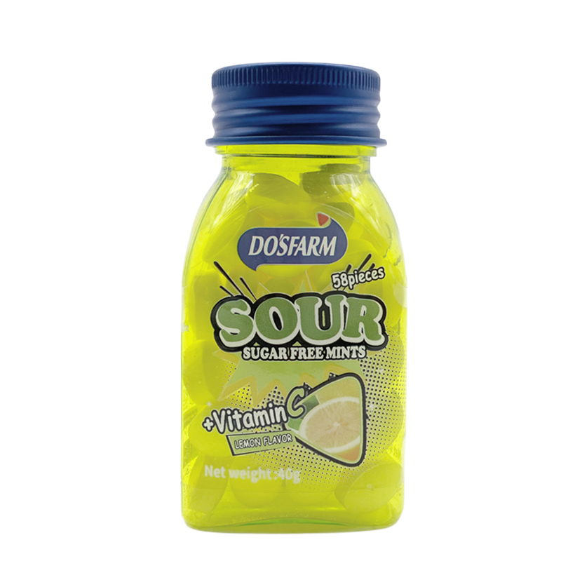 Lemon Flavor Sour Sugar Free Mints Candy add Vitamin C Customized O...