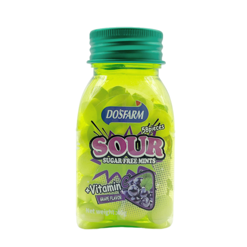 Grape Flavor Sour Sugar Free Mints Candy add Vitamin C Customized O...