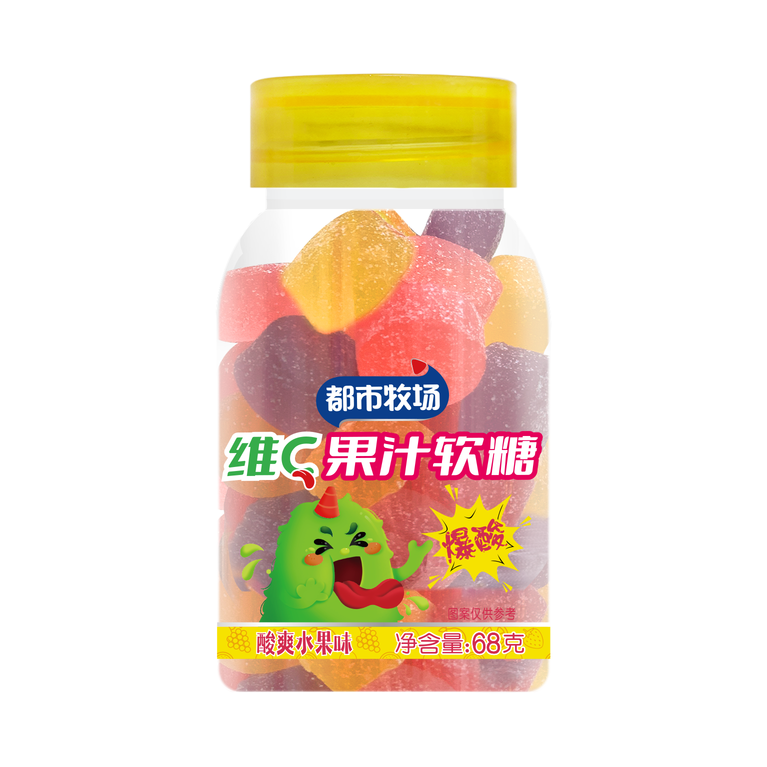 Թթու մրգային համեմունքներ Delicious Gummies Colorful Candy 0 Fat Vitamin ...