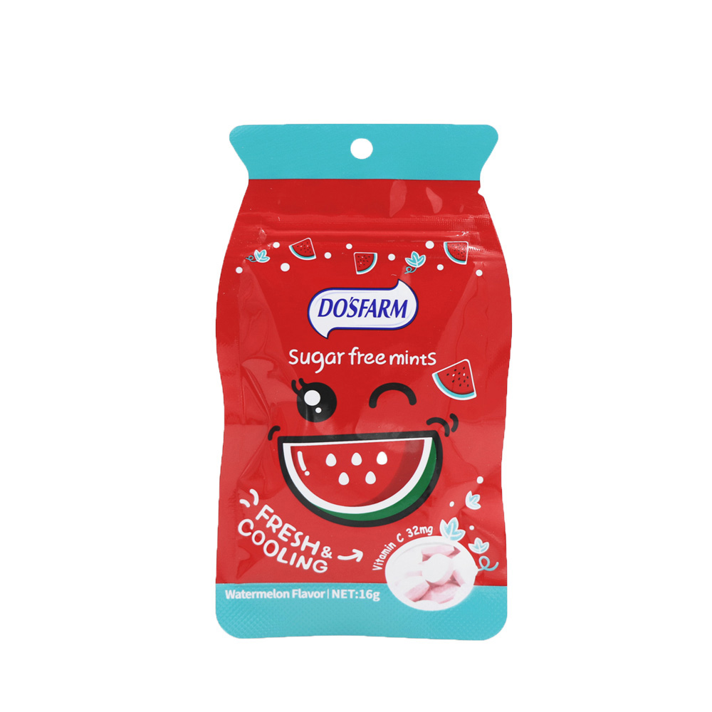 Double Color Shape Sugar Free Vitmain C Fresh Cooling Watermelon Flavor Bag Packing After Dinner Mints