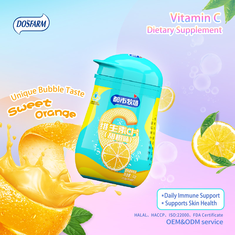 Saveur orange douce de vitamine C de suppléments diététiques de marque de distributeur de produits nutraceutiques
