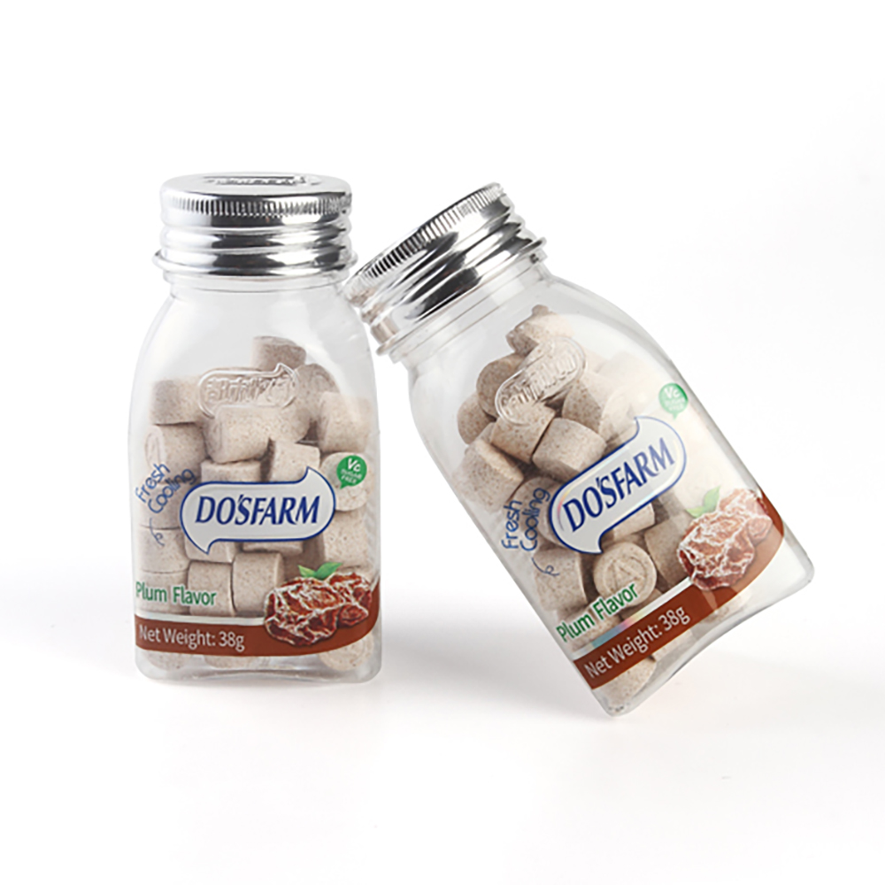 DOSFARM Customized Refreshing Candy Plum Flavor Sugar-Free Mints 38g For Wholesale