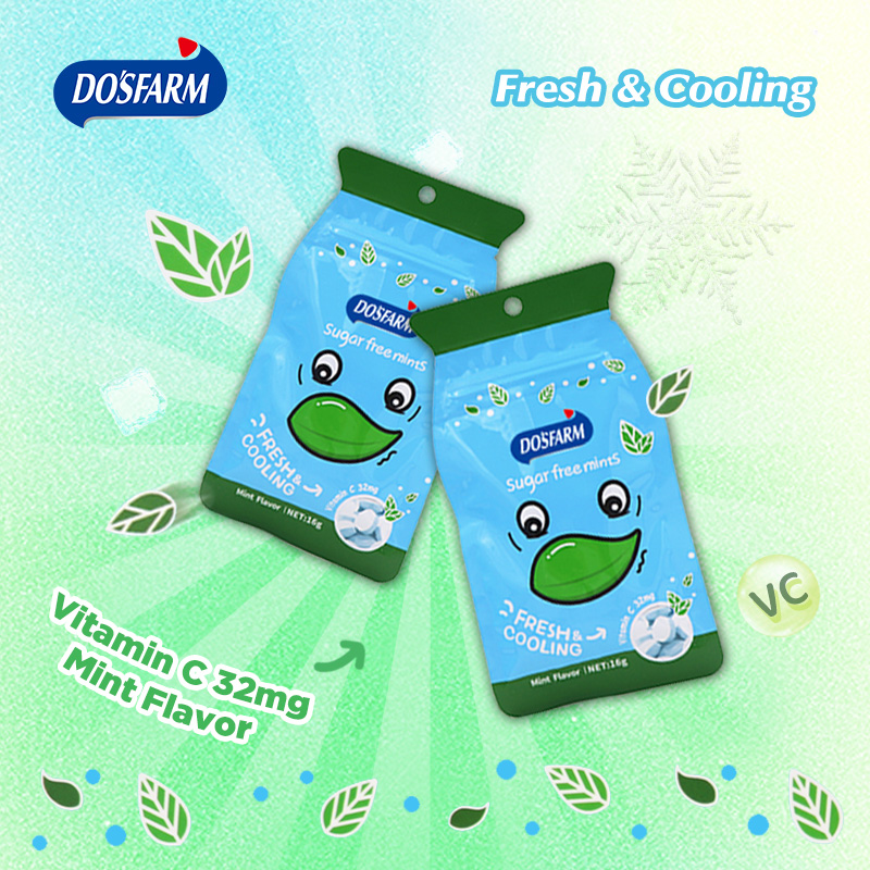 DOSFARM Customized Mint Flavor Sugarless Mint Sugar-Free Mints 16g Manufacturers Exporter