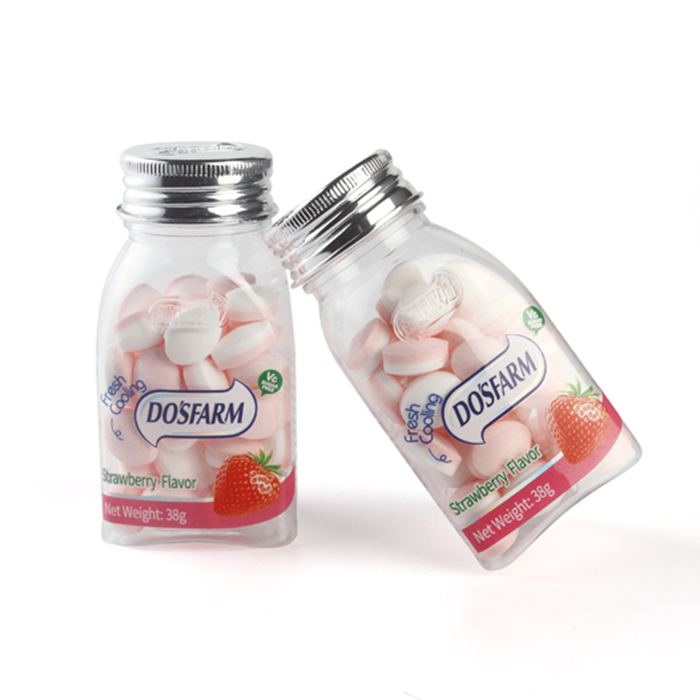 DOSFARM OEM VC Functional Healthy Strawberry Mint Candy Chewy Mints 38g For Wholesale