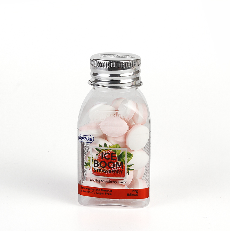 DOSFARM Customized Vitamin C Mint Fresh Candy Healthy Mint Candy Strawberry Flavor 22g Manufacturer