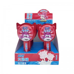 8 Mol Milk Calcium Milk Lollipop Supplier Customized Milk & Strawberry Flavor Factory