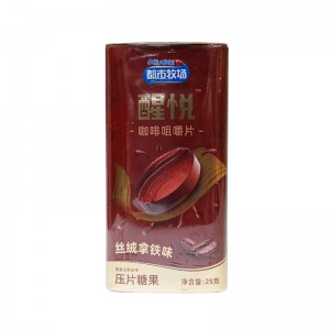 Velvet Latte 25g Coffee Candy Customized Aroma OEM ODM Service Erfrëschende Séissegkeeten
