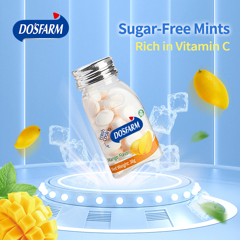 DOSFARM OEM C-vitamiini Breath Mint Candy Wedding Mints Strain Fruit Flavors 38g Tukkumyyntiin