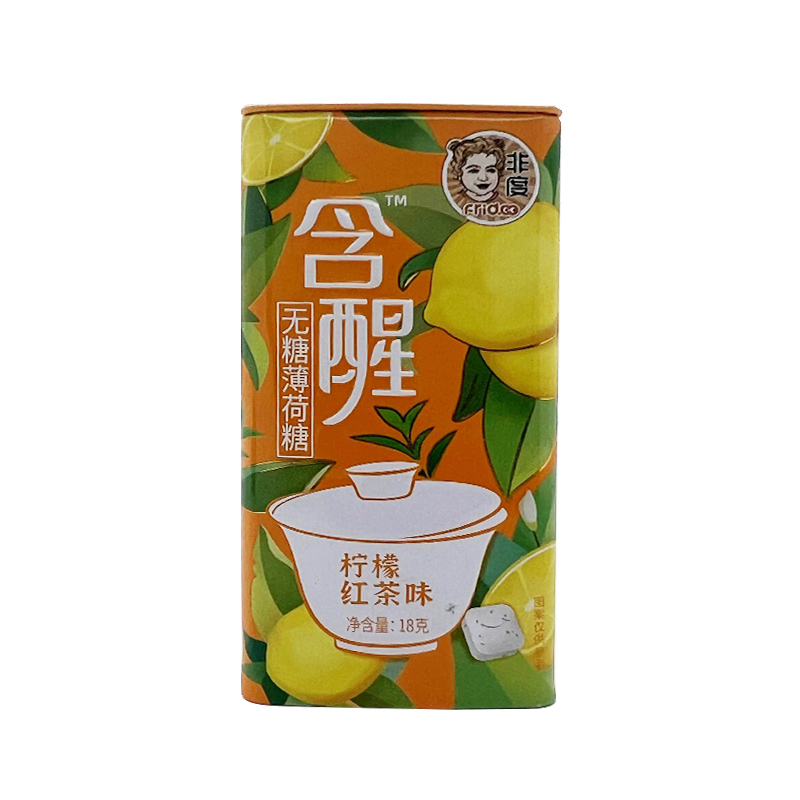 OEM 18g gezondste suikervrije pepermuntjes Citroenrode thee Aangepaste smaak ODM Service Gezondere snoepfabriek