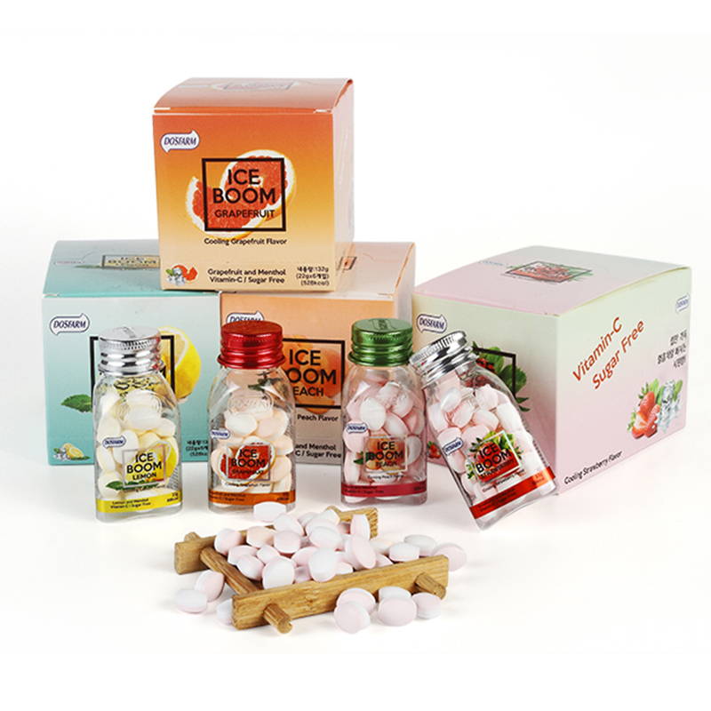 OEM ODM Service faarweg Flaschen Personnaliséierten Aroma Zockerfräi Vitamin C Mints Candy Factory