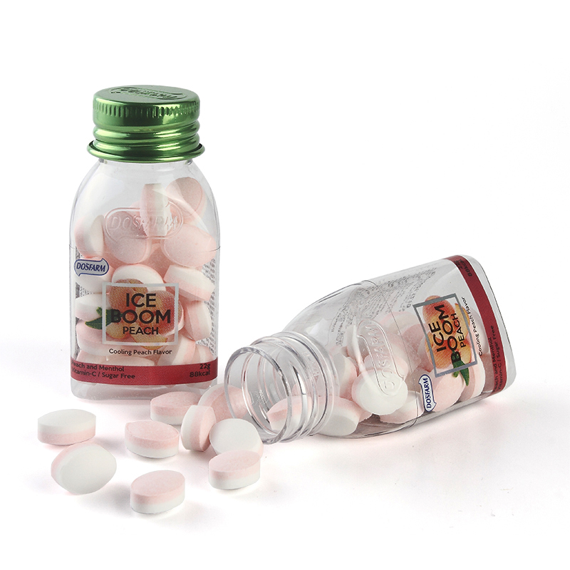 Personnaliséierten Peach Goût Zocker Free Red A White Mints Private Label Vitamin Fabrikant