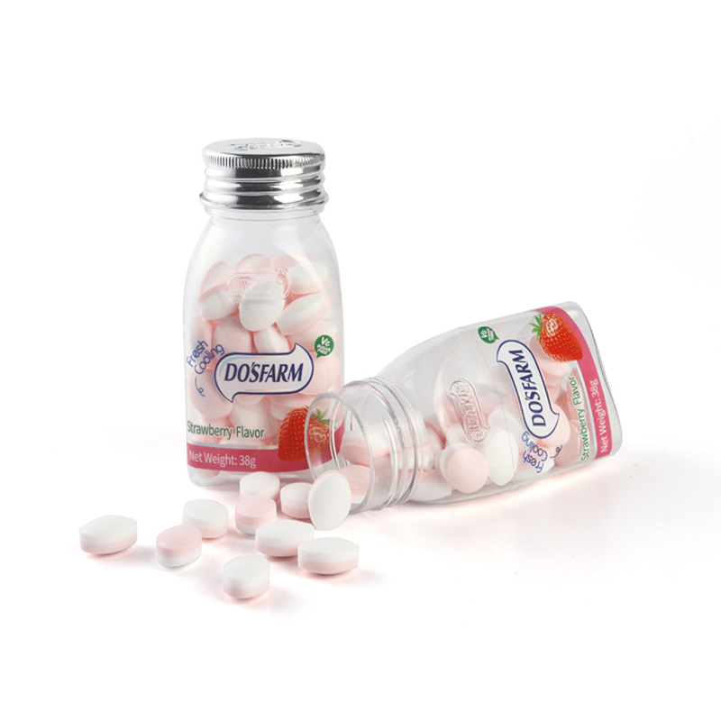 Fabricante de suplemento personalizado OEM vitamina C morango balas saudáveis ​​sem açúcar