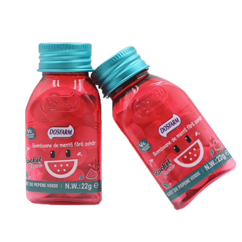 Watermeloensmaak VC Aangepaste pepermuntjes Cool suikervrij hard snoep