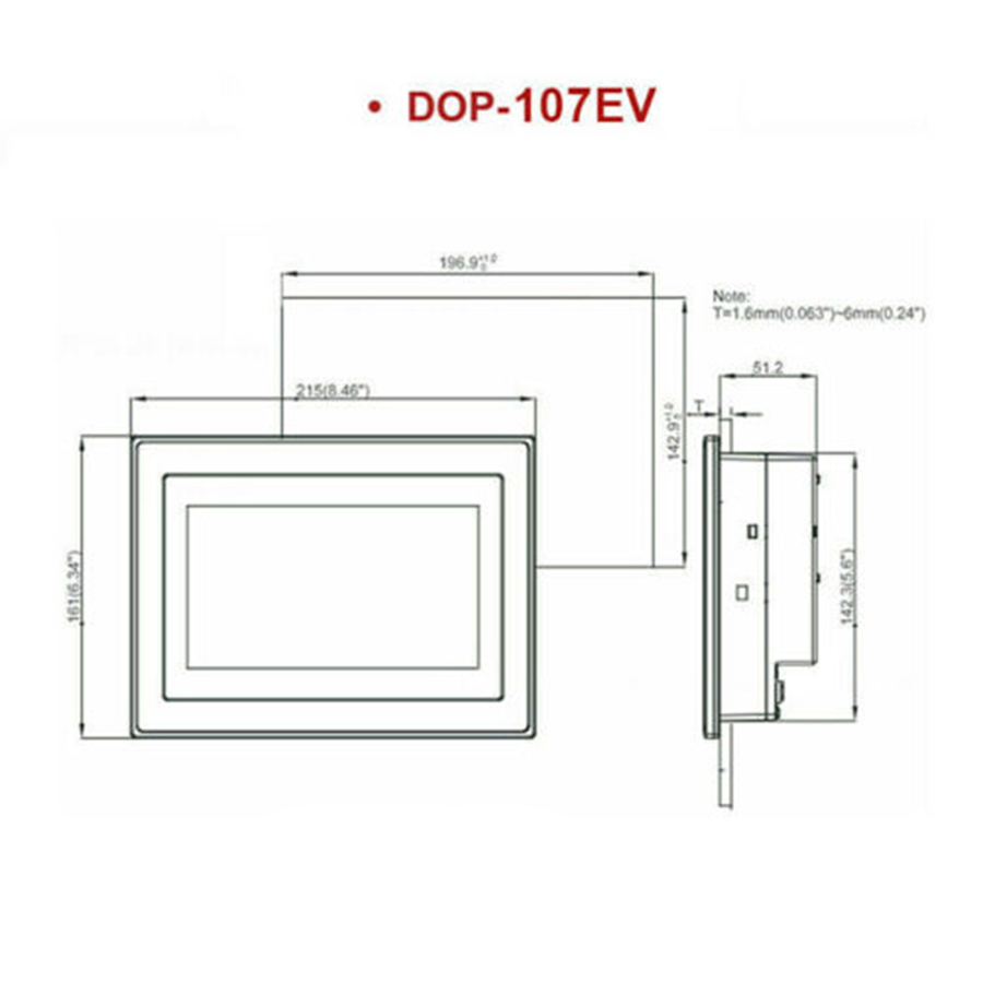 Delta Hmi puutetundliku ekraaniga monitor DOP-107EV