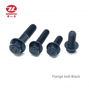 High tensile hex flange bolt DIN6921 gr10.9 Black