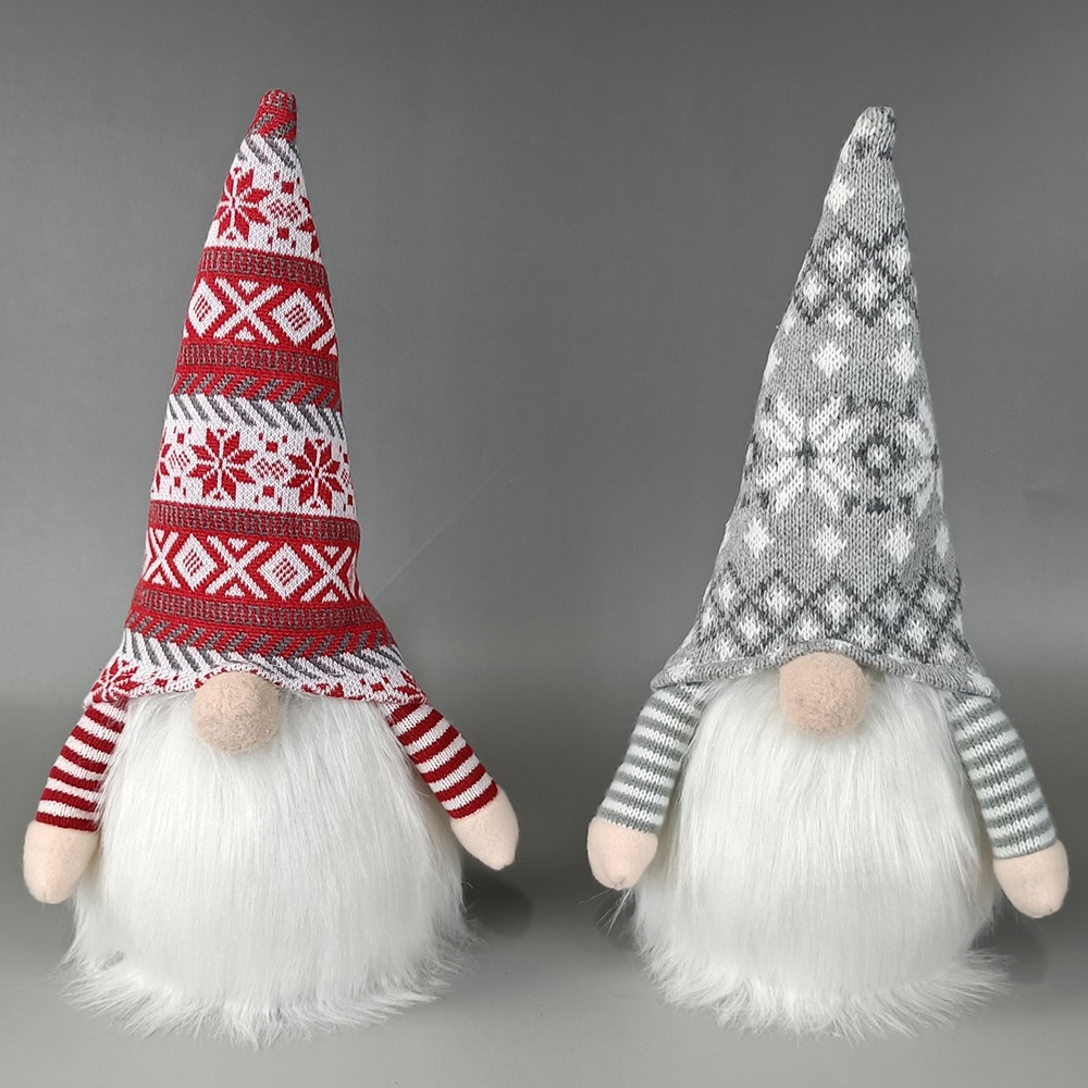 Noel Dekorasyonu İçin El Yapımı İsveçli Tomte Gnome Peluş