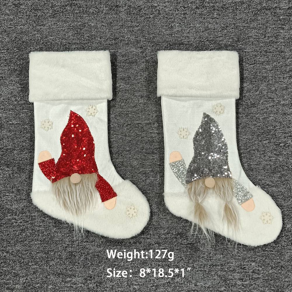 Pullu Gnome LED Peluş Noel Çorabı