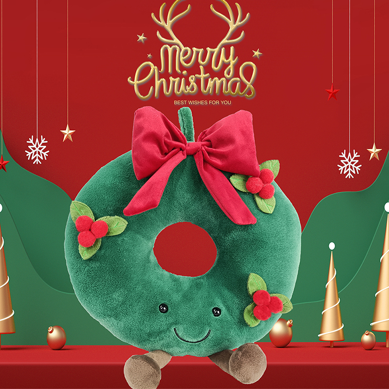 Christmas Doughnut Bowknot Stuffed Garland