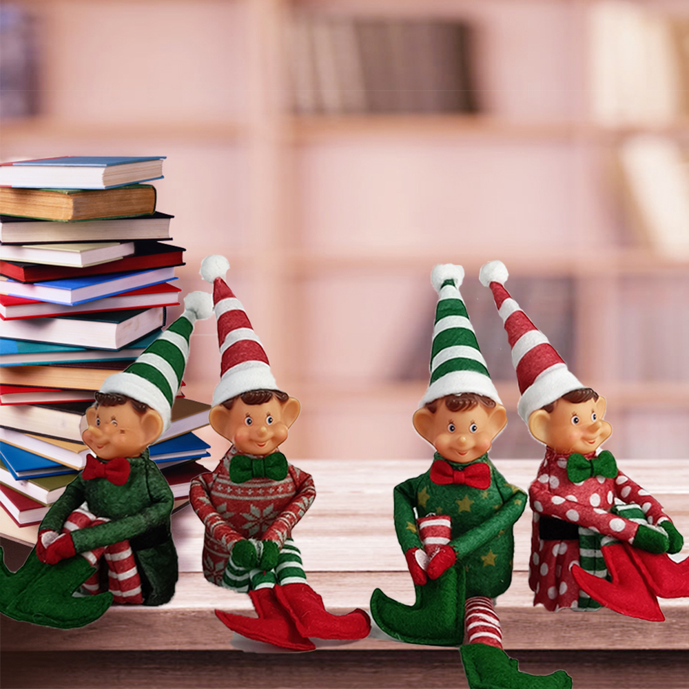 Nordic Christmas Elf Doll Set - Perfect for Your Bookshelf!